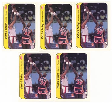1986-87 Fleer Basketball Sticker Collection Of (25) Including Patrick Ewing & Akeem Olajuwon Rookie Sticker Cards